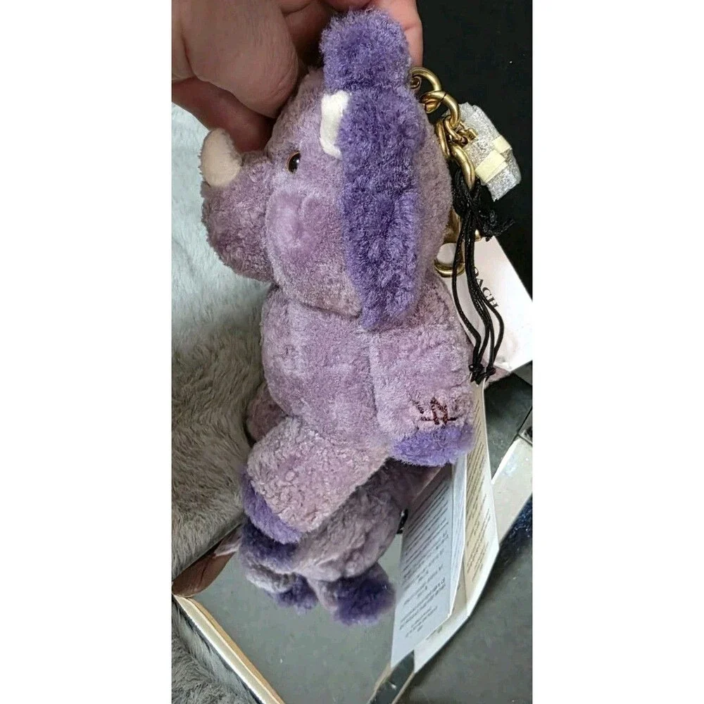 Coach Shearling Trixy Purple Dinosaur Bag Charm Rexy 10 Year Anniversary NWT